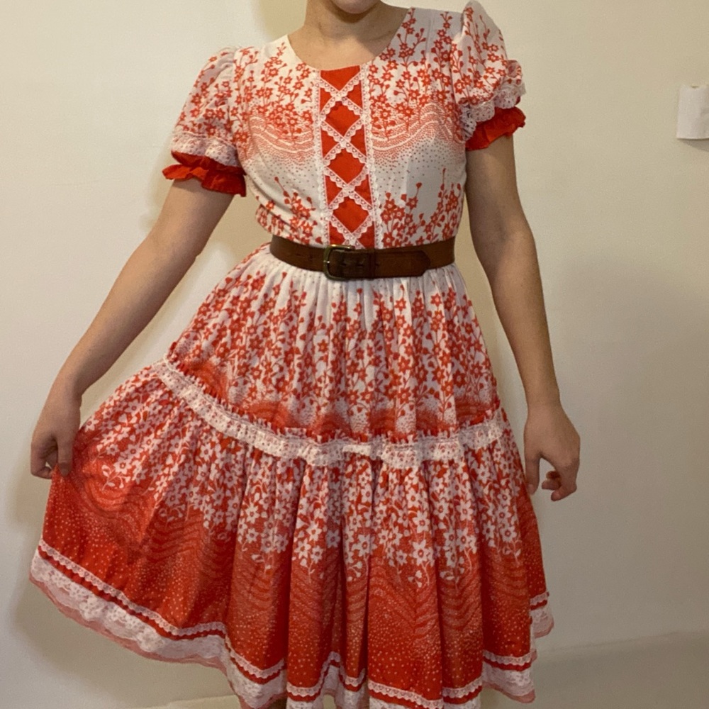 Boho Western Dress, Ditsy Cottagecore, Cowgirl